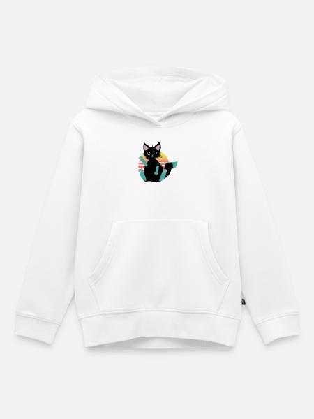 kritzelkatze Klecks, sagt Hi - Kinder Premium Organic Hoodie - Weiß