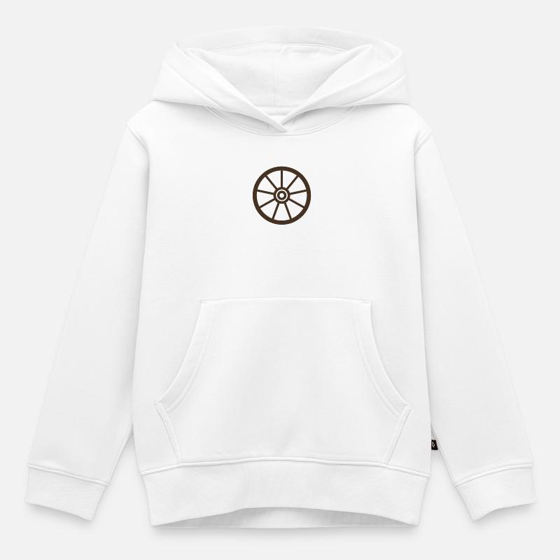 Roue - Sweat Premium à capuche enfant bio - blanc