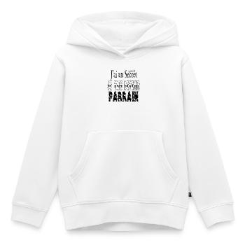 Ich habe ein Geheimnis, ich werde Pate - Kinder Premium Organic Hoodie - Weiß - Vorne - AI Model Kid Female (0cm)