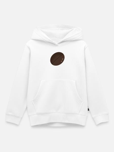 Minimalistische Kaffeebohne Illustration - Kinder Premium Organic Hoodie - Weiß