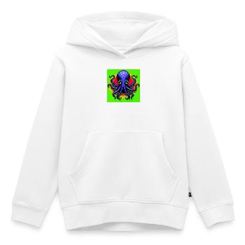 Pieuvre - Sweat Premium à capuche enfant bio - blanc - Devant - AI Model Kid Female (0cm)