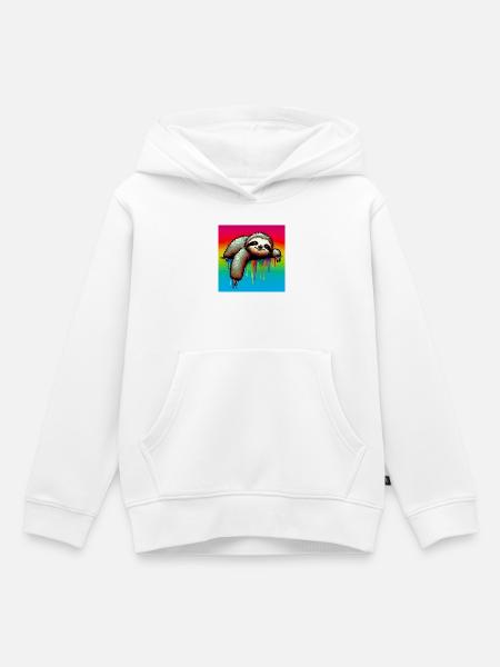 Faultier - Kinder Premium Organic Hoodie - Weiß