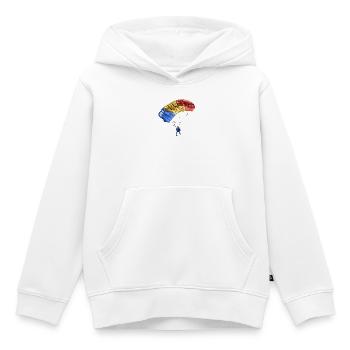 Parachute - Sweat Premium à capuche enfant bio - blanc - Devant - AI Model Kid Female (0cm)