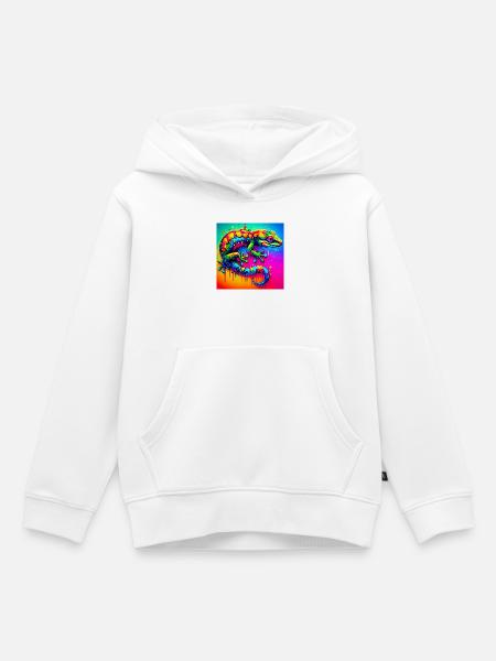 Gecko - Kinder Premium Organic Hoodie - Weiß