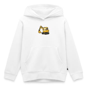 Niedlicher Bagger mit Kulleraugen - Kinder Premium Organic Hoodie - Weiß - Vorne - AI Model Kid Female (0cm)