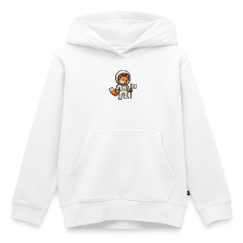 Pixelart Fuchs im Astronautenanzug - Kinder Premium Organic Hoodie - Weiß - Vorne - AI Model Kid Female (0cm)