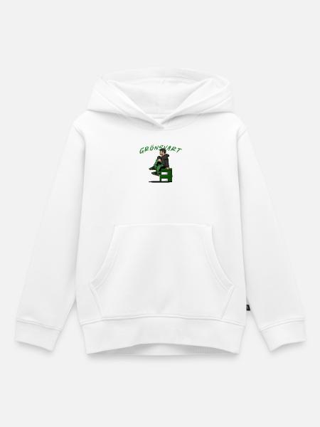 Grün-Schwarze Mode - Kinder Premium Organic Hoodie - Weiß