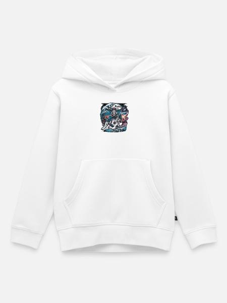 Mystic Night Gitarrist Illustration - Kinder Premium Organic Hoodie - Weiß