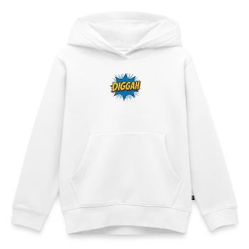 Titre de l’abri de style bande dessinée - Sweat Premium à capuche enfant bio - blanc - Devant - AI Model Kid Female (0cm)