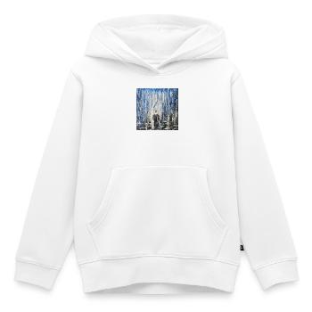 Paysage urbain abstrait avec atmosphère de nuit pluvieuse - Sweat Premium à capuche enfant bio - blanc - Devant - AI Model Kid Female (0cm)