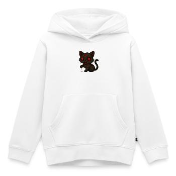 Chat Sombre Occulte - Sweat Premium à capuche enfant bio - blanc - Devant - AI Model Kid Female (0cm)