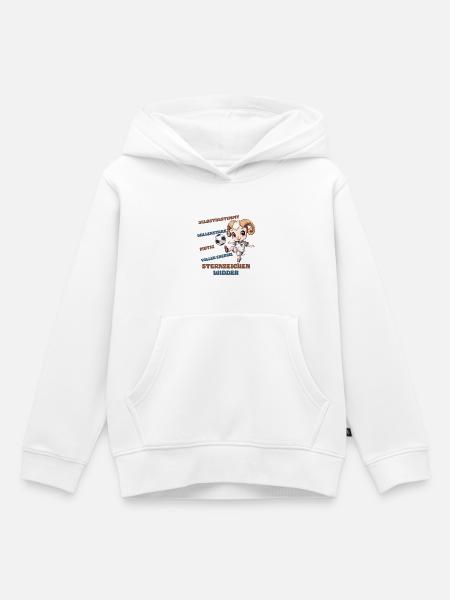 Fußball Sternzeichen Widder Eigenschaften Aries - Kinder Premium Organic Hoodie - Weiß