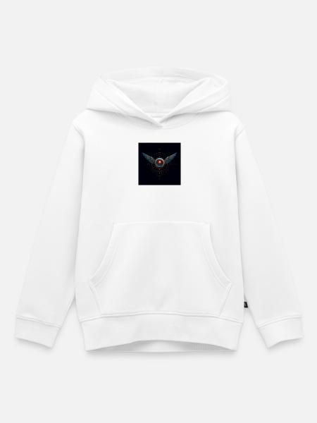 Futuristisches Winged Emblem – Techno Vision - Kinder Premium Organic Hoodie - Weiß
