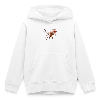 TACHES DE CAFÉ - Sweat Premium à capuche enfant bio - blanc - Devant - AI Model Kid Female (0cm)