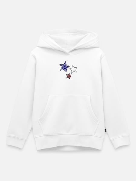 Bunte Sterne mit dynamischen Nachzeichnungen - Kinder Premium Organic Hoodie - Weiß
