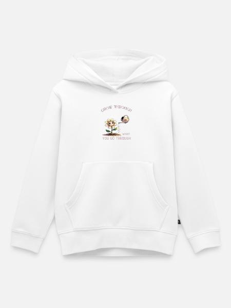 Kraft durch Krisen – Blumensymbolik - Kinder Premium Organic Hoodie - Weiß