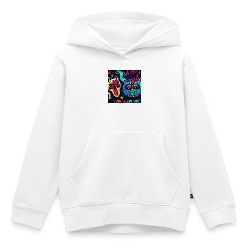Illustration avec Monstres Colorés - Sweat Premium à capuche enfant bio - blanc - Devant - AI Model Kid Female (0cm)