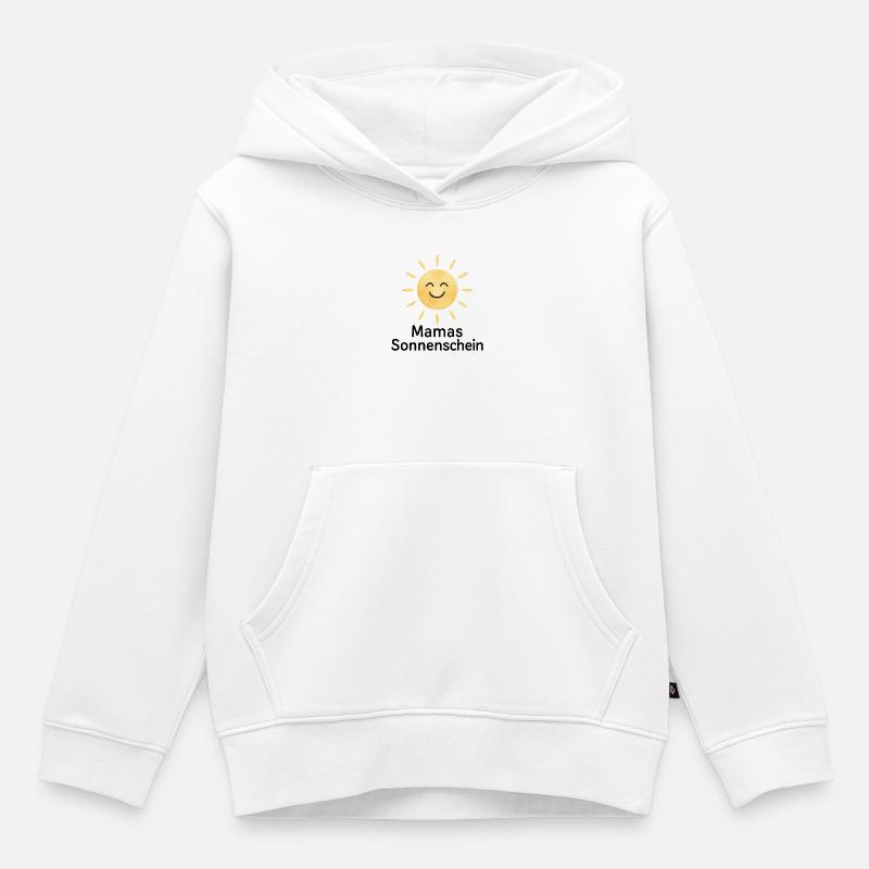 Soleil heureux avec visage - Sweat Premium à capuche enfant bio - blanc
