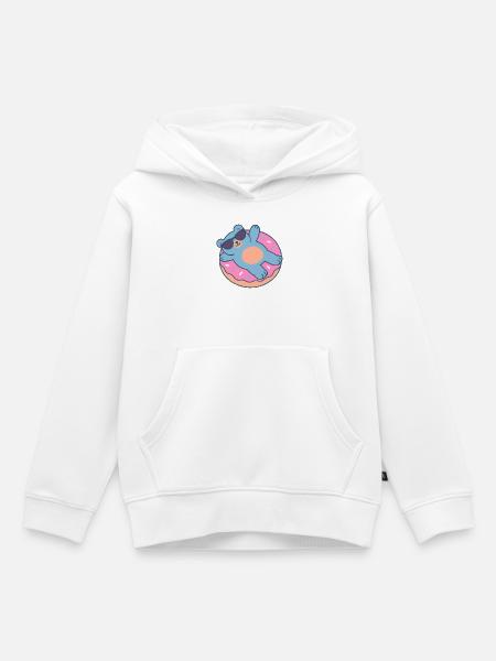 Blauer Teddybär mit Sonnenbrille - Kinder Premium Organic Hoodie - Weiß