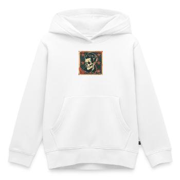 Rockabilly Rebel Totenschädel - Kinder Premium Organic Hoodie - Weiß - Vorne - AI Model Kid Female (0cm)