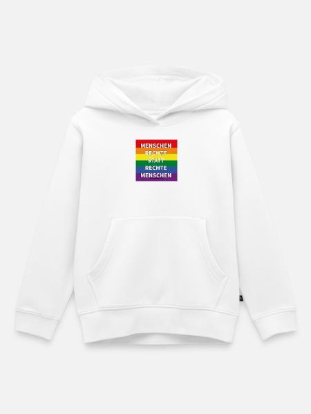 Menschenrechte statt rechte Menschen - Kinder Premium Organic Hoodie - Weiß