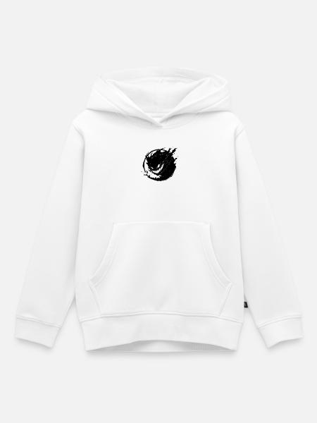 Dunkler Shadings-Vektor mit Dämonengesicht - Kinder Premium Organic Hoodie - Weiß