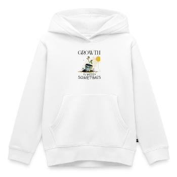 Histoire de croissance avec des fleurs et du soleil - Sweat Premium à capuche enfant bio - blanc - Devant - AI Model Kid Female (0cm)