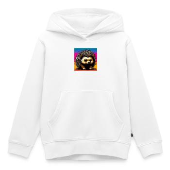 hérisson - Sweat Premium à capuche enfant bio - blanc - Devant - AI Model Kid Female (0cm)