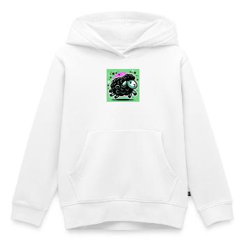 Mouton noir - Sweat Premium à capuche enfant bio - blanc - Devant - AI Model Kid Female (0cm)