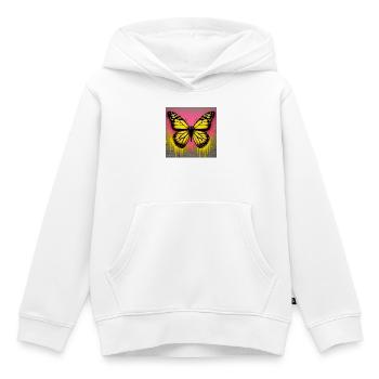 papillon - Sweat Premium à capuche enfant bio - blanc - Devant - AI Model Kid Female (0cm)