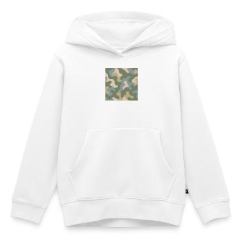 Modern camouflage hoodie - Kids Premium Organic Hoodie - white - Front - AI Model Kid Female (0cm)