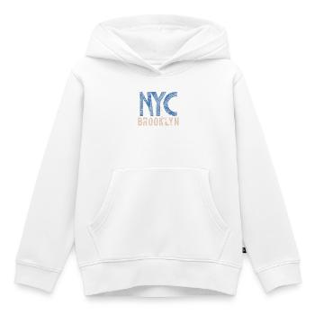 NYC Brooklyn – Style urbain - Sweat Premium à capuche enfant bio - blanc - Devant - AI Model Kid Female (0cm)
