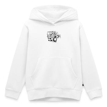 Léopard - Sweat Premium à capuche enfant bio - blanc - Devant - AI Model Kid Female (0cm)