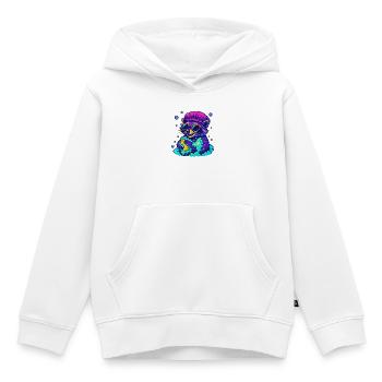 Neon Waschbär - Kinder Premium Organic Hoodie - Weiß - Vorne - AI Model Kid Female (0cm)