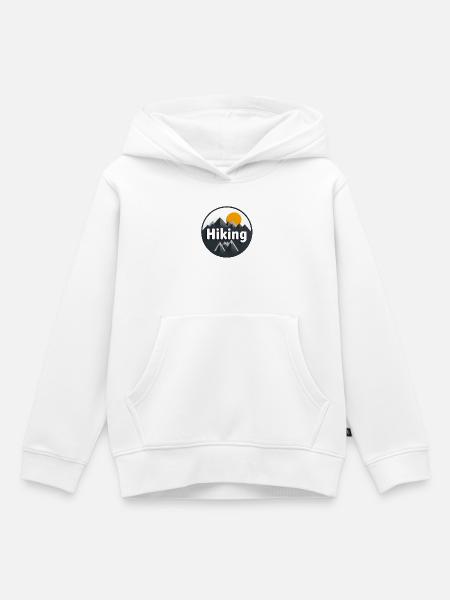 Abenteuerlicher Bergwander-Design - Kinder Premium Organic Hoodie - Weiß
