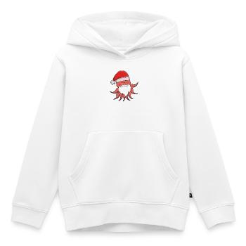 Festliches Oktopus-Weihnachtsmann-Design - Kinder Premium Organic Hoodie - Weiß - Vorne - AI Model Kid Female (0cm)