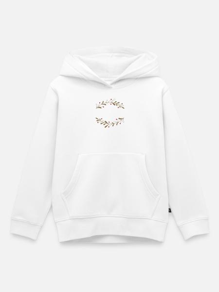 Filigraner Herbstlaubkranz - Kinder Premium Organic Hoodie - Weiß