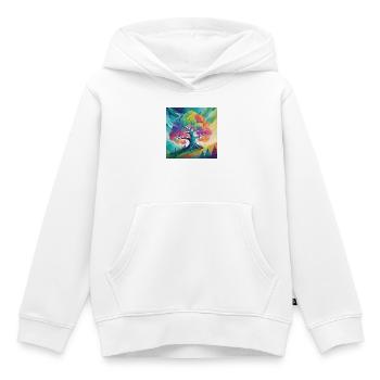 Regenbogenbaum der Kreativität  - Kinder Premium Organic Hoodie - Weiß - Vorne - AI Model Kid Female (0cm)