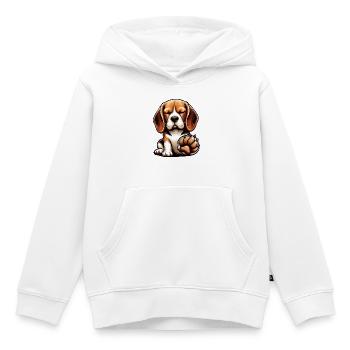 Beagle Propriétaire de Beagle Propriétaire de Beagle chien beagle - Sweat Premium à capuche enfant bio - blanc - Devant - AI Model Kid Female (0cm)