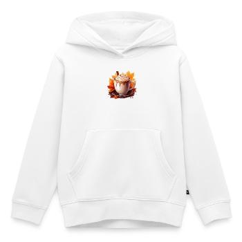 Cacao d'automne - Sweat Premium à capuche enfant bio - blanc - Devant - AI Model Kid Female (0cm)