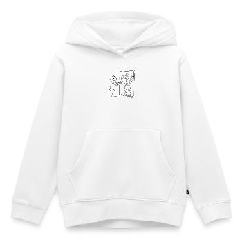 Figure de motivation dans la salle de sport - Sweat Premium à capuche enfant bio - blanc - Devant - AI Model Kid Female (0cm)