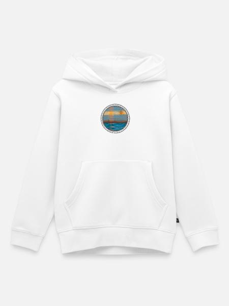 Sonnenuntergang am Wasser - Kinder Premium Organic Hoodie - Weiß