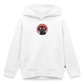 Schicker Hund mit Sonnenbrille - Kinder Premium Organic Hoodie - Weiß - Vorne - AI Model Kid Female (0cm)