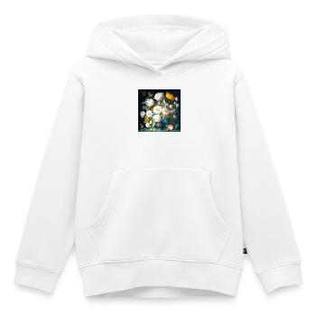 Blumenstrauß mit Schmetterlingen barock flämisch - Kinder Premium Organic Hoodie - Weiß - Vorne - AI Model Kid Female (0cm)