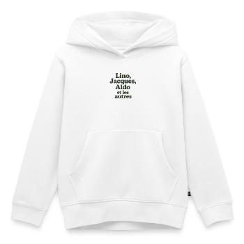 Abenteuer ist Abenteuer. Lino, Jacques - Kinder Premium Organic Hoodie - Weiß - Vorne - AI Model Kid Female (0cm)