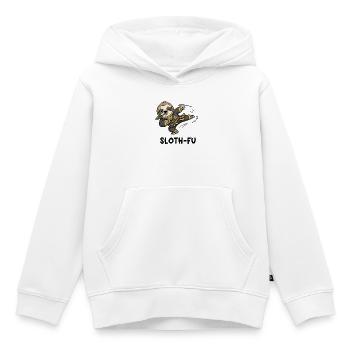 Maître de la sieste de kung-fu - Sweat Premium à capuche enfant bio - blanc - Devant - AI Model Kid Female (0cm)