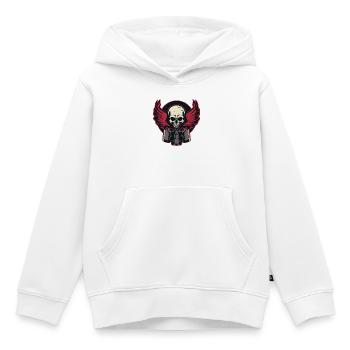 Piston Crâne enflammé - Sweat Premium à capuche enfant bio - blanc - Devant - AI Model Kid Female (0cm)