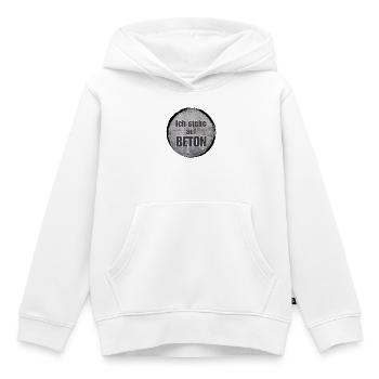 J’aime le béton - Sweat Premium à capuche enfant bio - blanc - Devant - AI Model Kid Female (0cm)