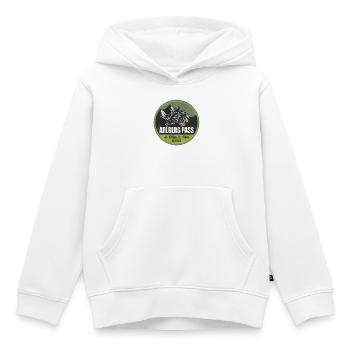 Col de l’Arlberg, Autriche, Tyrol, Itinéraire à moto - Sweat Premium à capuche enfant bio - blanc - Devant - AI Model Kid Female (0cm)