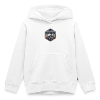 Itinéraire moto Transfagarasan Roumanie Alpes - Sweat Premium à capuche enfant bio - blanc - Devant - AI Model Kid Female (0cm)